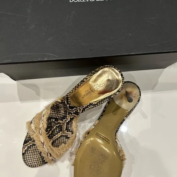 Dolce &amp; Gabbana Women's Snakeskin Heels - Black and Tan