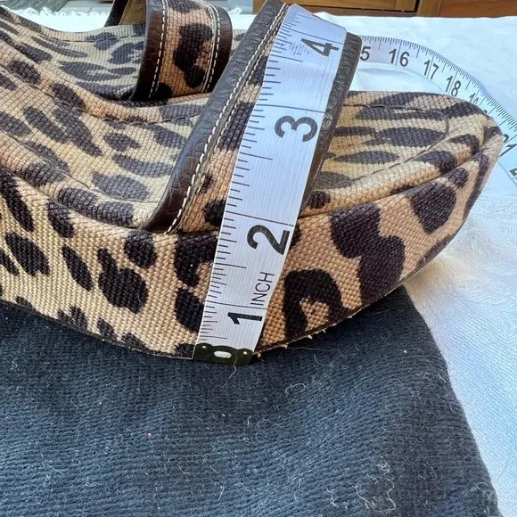 Dolce and Gabbana vintage linen  animal print platform sandals.
