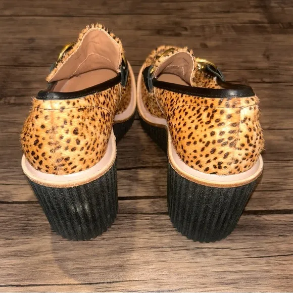 Dolce Vita Brenan Wedge Leopard Calf Hair Shoes Women's Size 7.5