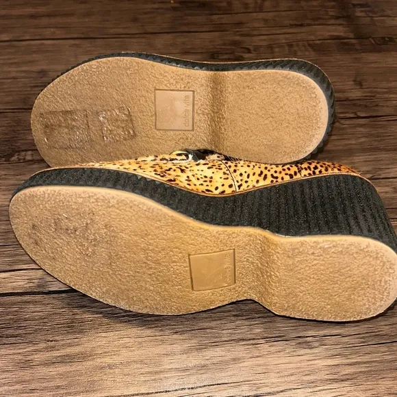 Dolce Vita Brenan Wedge Leopard Calf Hair Shoes Women's Size 7.5