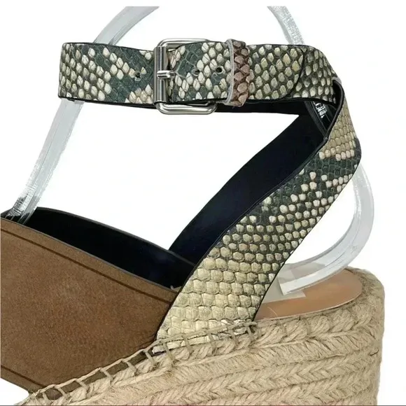 Dolce Vita Carsie Olive Nubuck Leather Espadrille Platform Womens Sandals