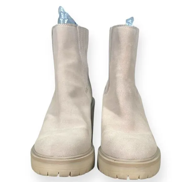 DOLCE VITA Chic Chelsea Boots 9.5 Suede Caster H20 Dune Tan Waterproof Lug Sole