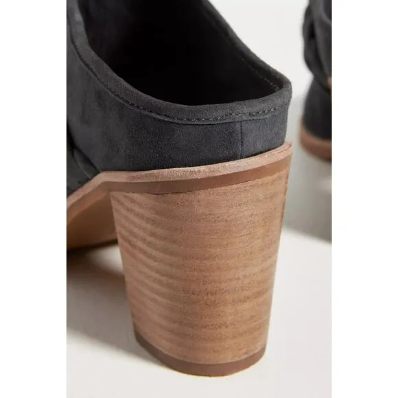 Dolce Vita Classic Serla Suede Pointed Toe High Heel Mules Black Size 6 NWT