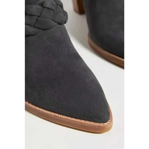Dolce Vita Classic Serla Suede Pointed Toe High Heel Mules Black Size 6 NWT