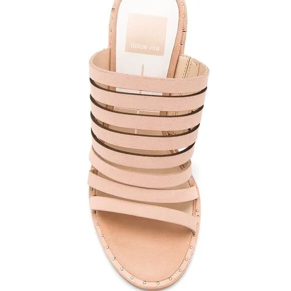 Dolce Vita Lorna Heels Size 9 Nude Sandals Leather Neutral Summer Vacation