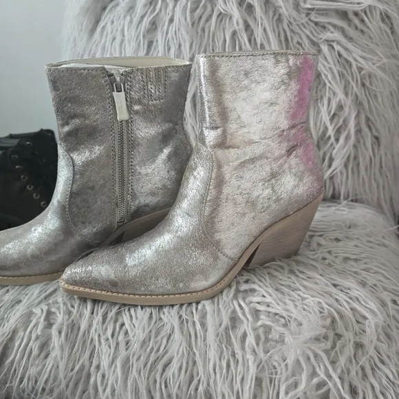 Dolce Vita Volli Silver Multi Calf Hair Boots