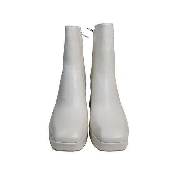 Dolce Vita Womens 10 Ulyses Platform Bootie in Ivory Leather NEW