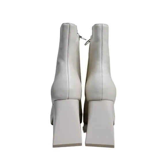 Dolce Vita Womens 10 Ulyses Platform Bootie in Ivory Leather NEW