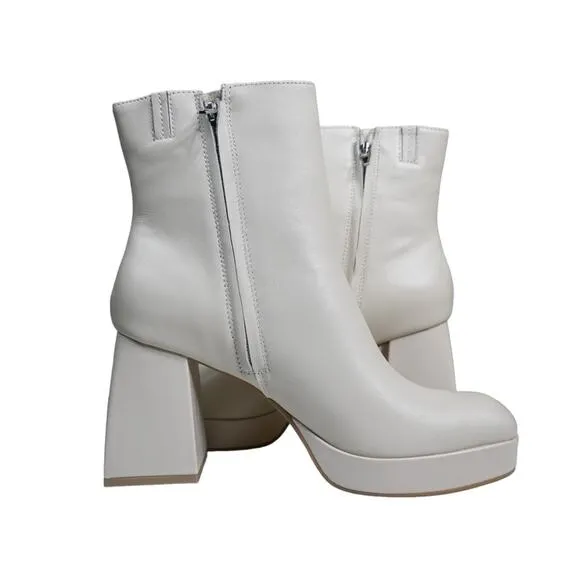 Dolce Vita Womens 10 Ulyses Platform Bootie in Ivory Leather NEW