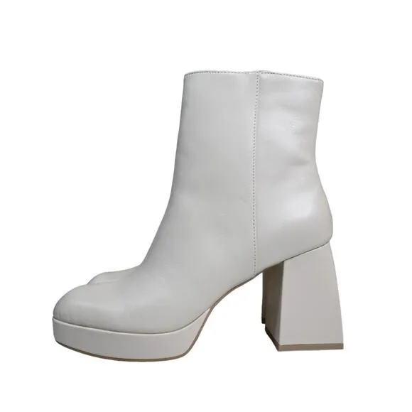 Dolce Vita Womens 10 Ulyses Platform Bootie in Ivory Leather NEW