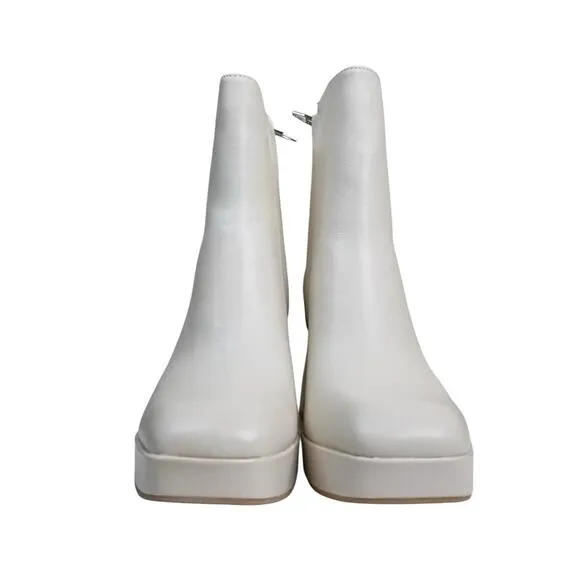 Dolce Vita Womens 10 Ulyses Platform Bootie in Ivory Leather NEW