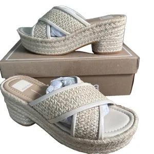 Dolce Vita women's eldora raffia platform sandals Natural 9.5
