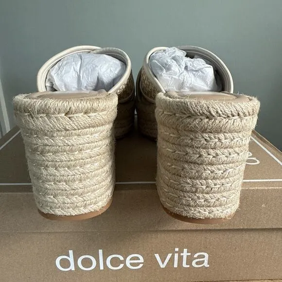 Dolce Vita women's eldora raffia platform sandals Natural 9.5