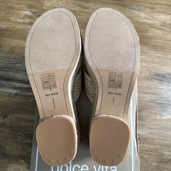 Dolce Vita women's eldora raffia platform sandals Natural 9.5