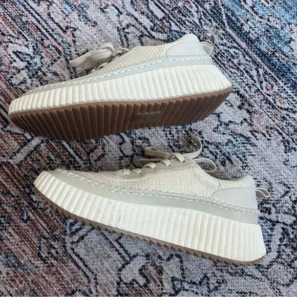 Dolce Vita Dolen Danae Sneakers Ivory Grey Sandstone Size 8.5 Platform Shoes