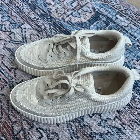Dolce Vita Dolen Danae Sneakers Ivory Grey Sandstone Size 8.5 Platform Shoes