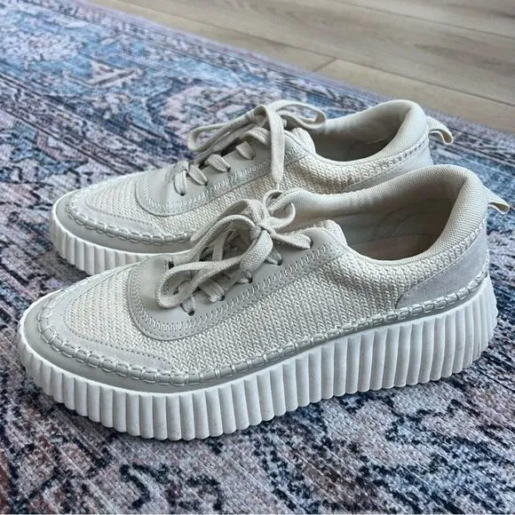 Dolce Vita Dolen Danae Sneakers Ivory Grey Sandstone Size 8.5 Platform Shoes