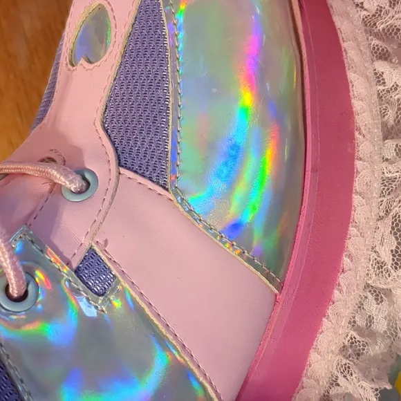 DOLLS KILL Sugar Thrillz Fairy Walker Pastel And Holographic Platform Shoes