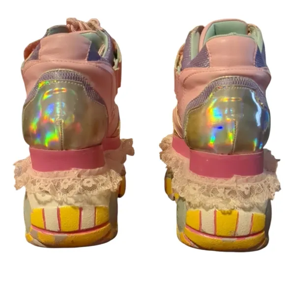 DOLLS KILL Sugar Thrillz Fairy Walker Pastel And Holographic Platform Shoes
