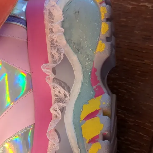 DOLLS KILL Sugar Thrillz Fairy Walker Pastel And Holographic Platform Shoes
