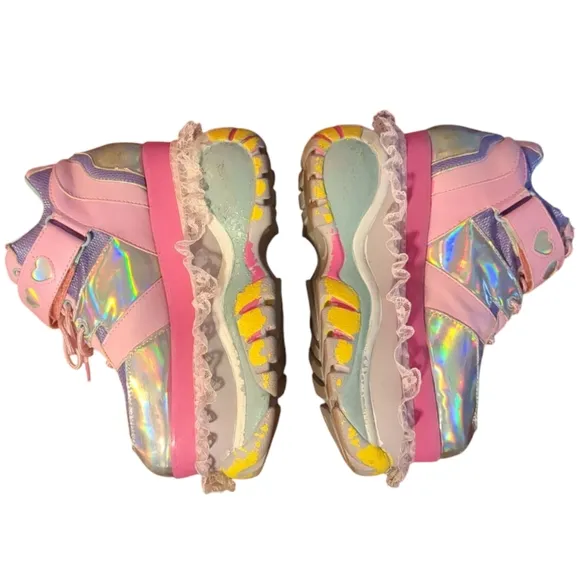 DOLLS KILL Sugar Thrillz Fairy Walker Pastel And Holographic Platform Shoes