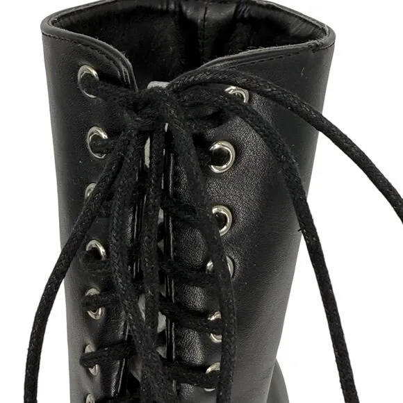 Dolls Kill Women's Widow Black Platform Sandal Booties Lace Up Sz 9 Dark Gothic