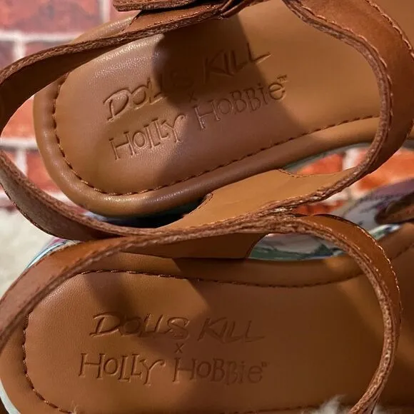 Dolls Kill X Holly Hobbie Stitched With Love Patchwork Sandals NIB Y2K SZ 8