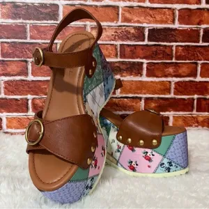 Dolls Kill X Holly Hobbie Stitched With Love Patchwork Sandals NIB Y2K SZ 8