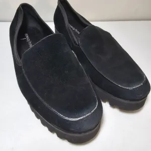 Donald J Pliner Black Suede Elen Lug Sole Flatform Platform Shoes, sz 8.5