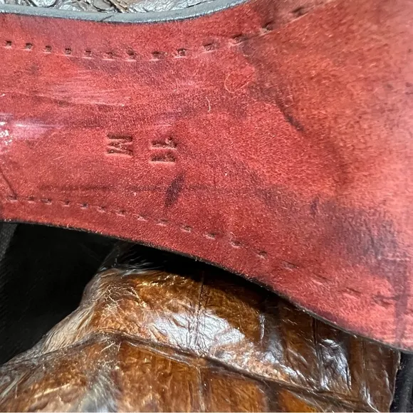 Donald J. Pliner Brown Croc-Embossed Women's 11 Western Boots