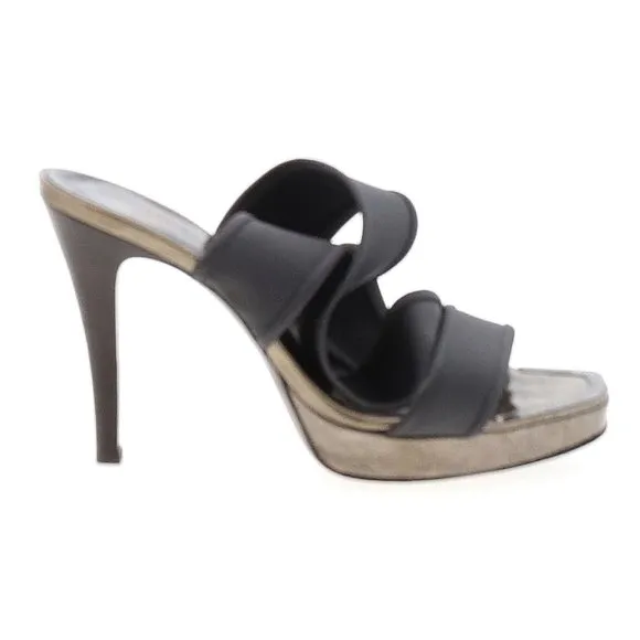 DONALD J PLINER Idra Crossover Sandals Pewter satin elastic 8.5