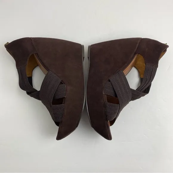 Donald J. Pliner size 8.5 Women’s Espresso Brown Suede Platform Wedge Sandals