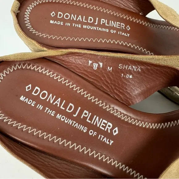 Donald J Pliner Tan Leather Suede Thong Platform Sandals