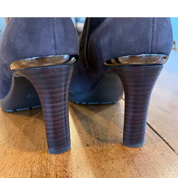 Donald J Pliner Women's Italia Leather Suede Heel Booties Dark Brown Sz 11 Chic