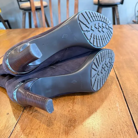 Donald J Pliner Women's Italia Leather Suede Heel Booties Dark Brown Sz 11 Chic