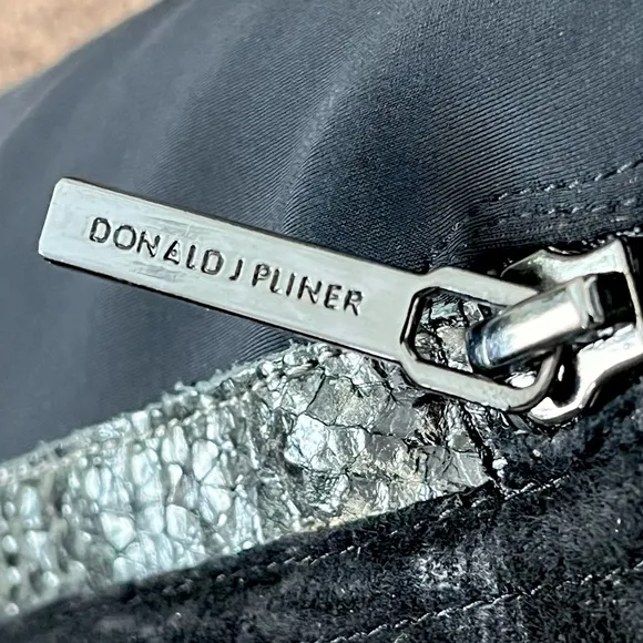 Donald Pliner Black and Gray leather Snakeskin luxury knee high boots
