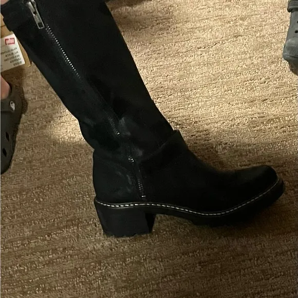 Donald Pliner Gilsey moto black vintage suede boot new