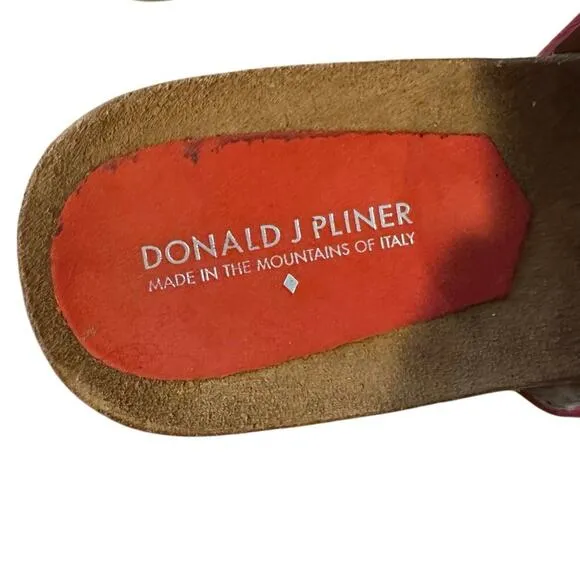 Donald Pliner Red Suede Ginie Red Wedge Sandals - Size 11