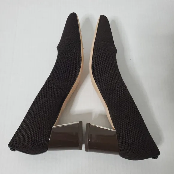 Donald Pliner Suzette Slip On Pump Shoes Womens Size 7 Brown Casual Chic Office