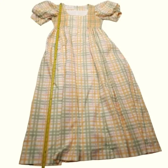 Dondolo Stripe Pastel Color Puff Sleeve Maxi Dress XS