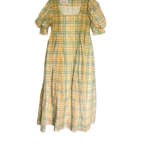 Dondolo Stripe Pastel Color Puff Sleeve Maxi Dress XS
