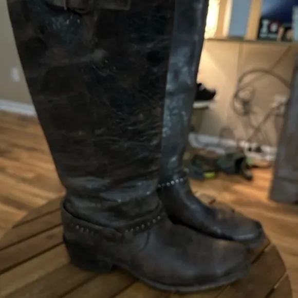 Double H DH Sonora Women’s Distressed Brown Leather Cowboy Boots Size 9.5 M. GVU
