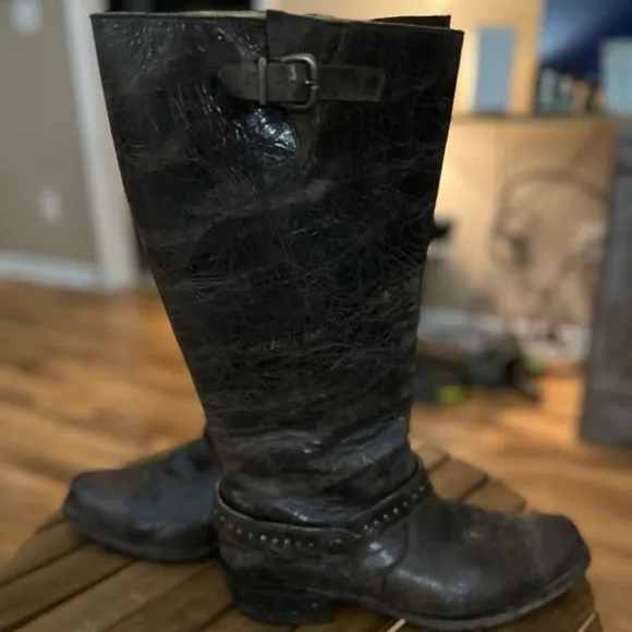 Double H DH Sonora Women’s Distressed Brown Leather Cowboy Boots Size 9.5 M. GVU