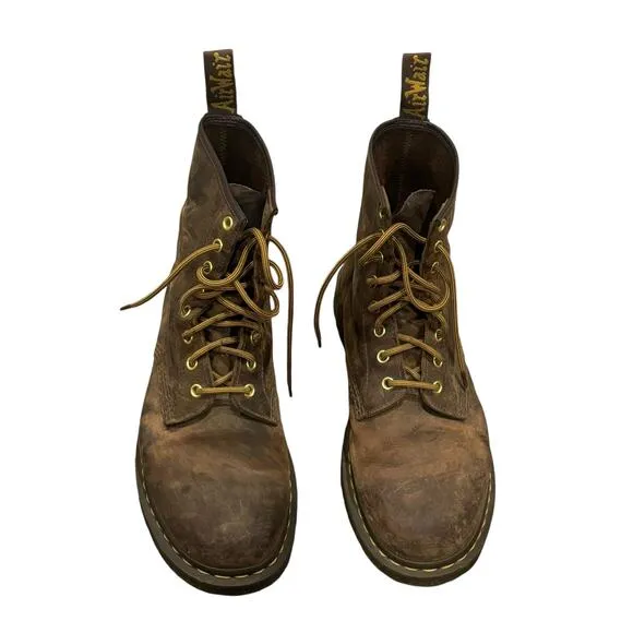 Dr. Martens 1460 Crazy Horse Leather Lace Up Boots Brown Size 11