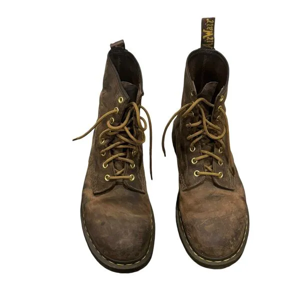 Dr. Martens 1460 Crazy Horse Leather Lace Up Boots Brown Size 11