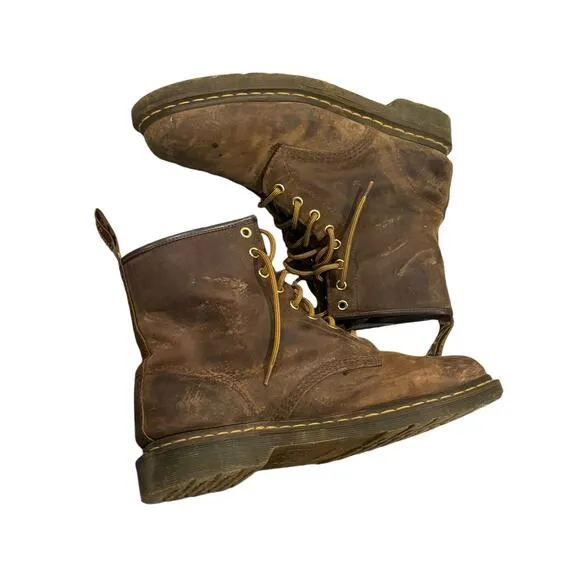 Dr. Martens 1460 Crazy Horse Leather Lace Up Boots Brown Size 11