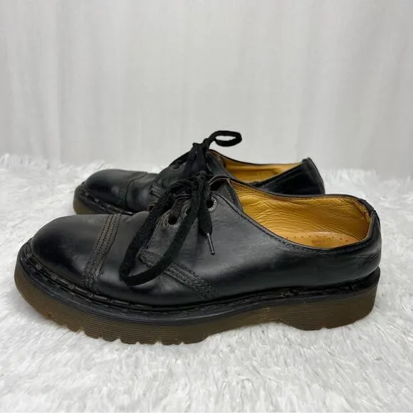 DR. MARTENS / 8266 vintage black oxford lace up cap toe platform shoes / 6
