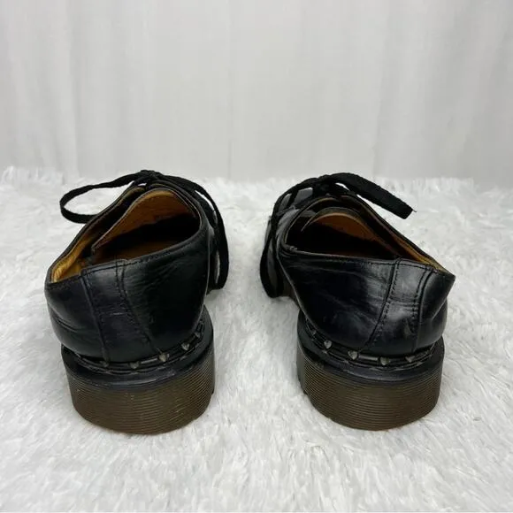 DR. MARTENS / 8266 vintage black oxford lace up cap toe platform shoes / 6