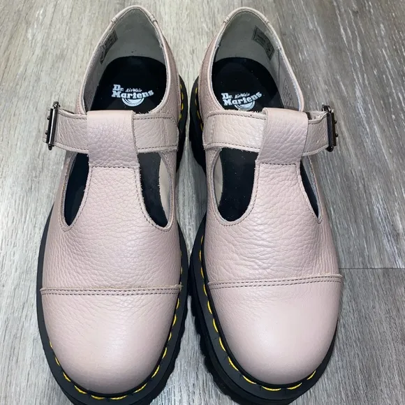 Dr Martens Bethan Quad Retro Mary Jane Platform Taupe Woman’s 9 Shoes NWOB