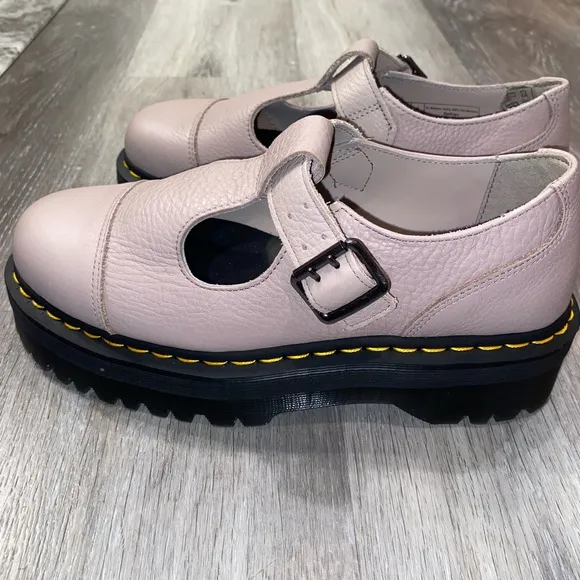 Dr Martens Bethan Quad Retro Mary Jane Platform Taupe Woman’s 9 Shoes NWOB
